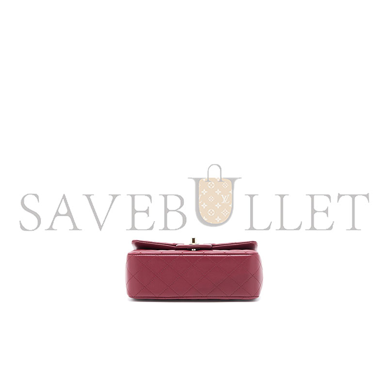 CHANEL MASTER TOP HANDLE MINI RECTANGULAR FLAP BAG LAMBSKIN BURGUNDY GHW (20*12*6.5cm)